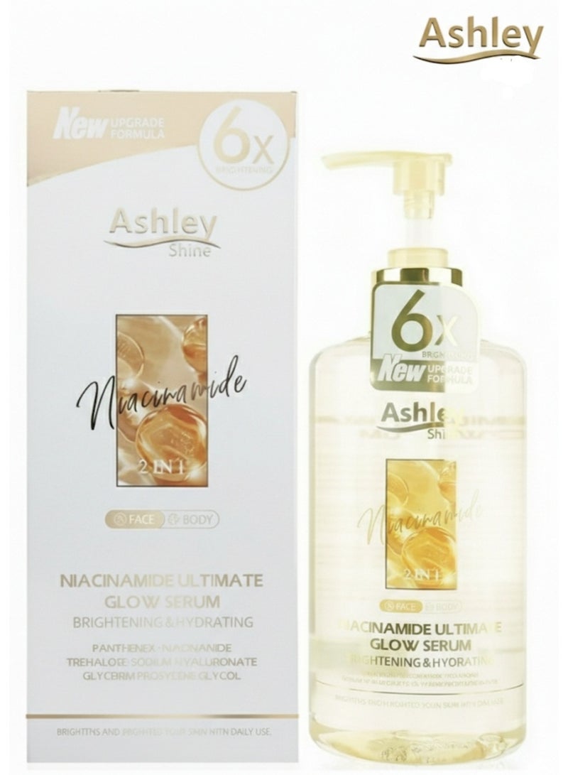 سيروم أشلي شاين نياسيناميد ألتيميت جلو 2 في 1 للوجه والجسم - 520 مل